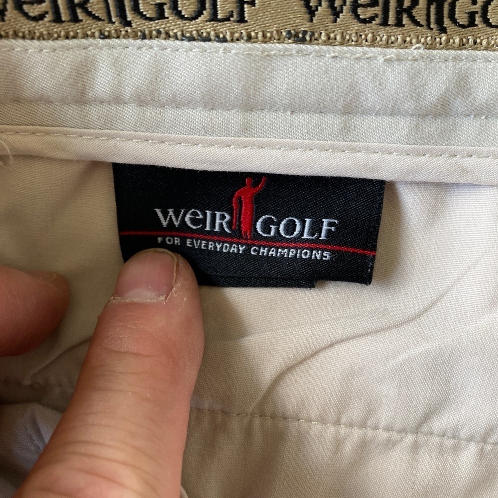 Weir Golf Men's Gray/Beige Performance Golf Shorts Size 36 Preppy Clubhouse - Picture 6 of 13